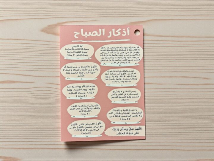 Hidden Message Favor (Optional Second Card) 3 Morning Adhkar second card (Kuwait favor)